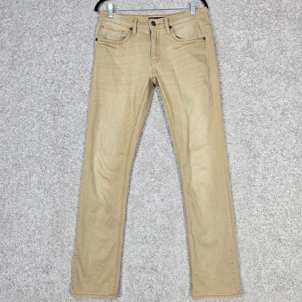 BKE Jake Straight Jeans Tan beige distressed Men's 31x32 Stretch pants